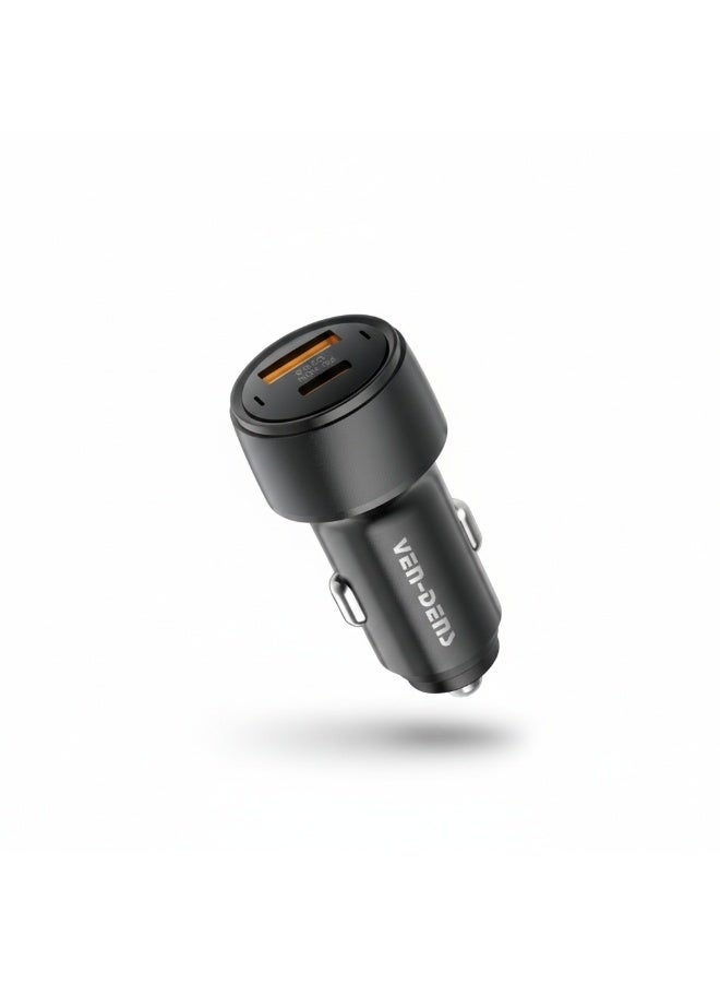 فين ديونز شاحن سيارة VEN-DENS بقوة 38 واط بمنفذي USB مع تقنية الشحن السريع QC 3.0 للهواتف الذكية والأجهزة اللوحية - Image 2